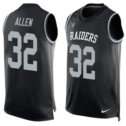  Raiders #32 Marcus Allen Black Team Color Men's Stitched NFL Limited Tank Top Jersey