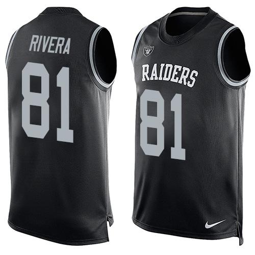  Raiders #81 Mychal Rivera Black Team Color Men's Stitched NFL Limited Tank Top Jersey
