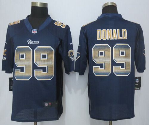  Rams #99 Aaron Donald Navy Blue Team Color Men's Stitched NFL Limited Strobe Jersey