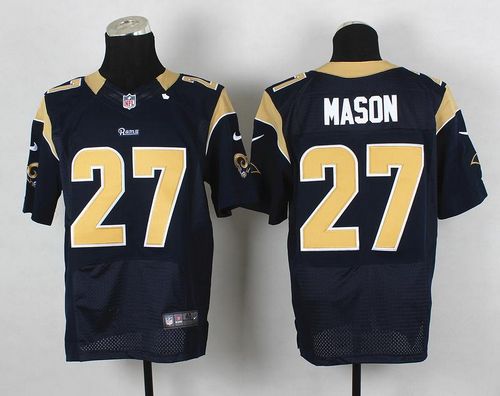  Rams #27 Tre Mason Navy Blue Team Color Men's Stitched NFL Elite Jersey