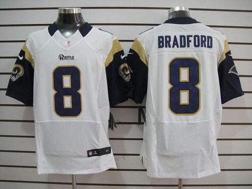  Rams #8 Sam Bradford White Men's Stitched NFL Elite Jersey