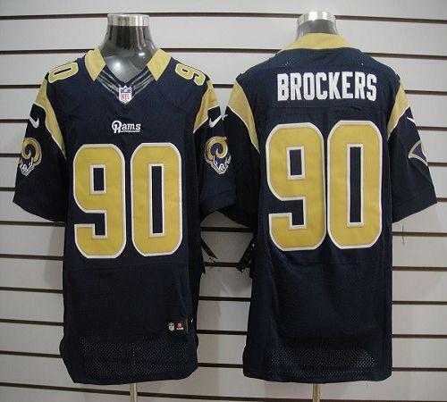 Rams #90 Michael Brockers Navy Blue Team Color Men's Stitched NFL Elite Jersey