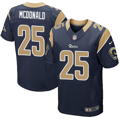  Rams #25 T.J. McDonald Navy Blue Team Color Men's Stitched NFL Elite Jersey