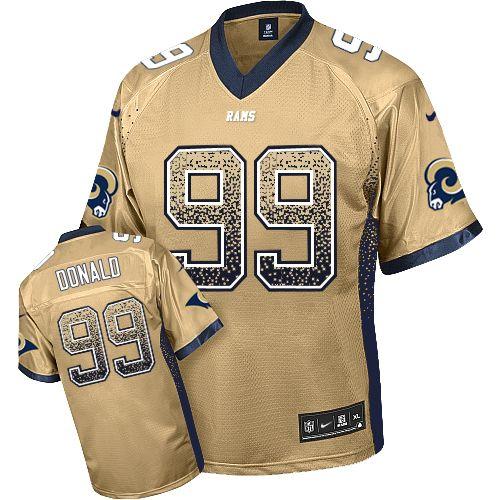  Rams #99 Aaron Donald Gold Men's Stitched NFL Elite Drift Fashion Jersey