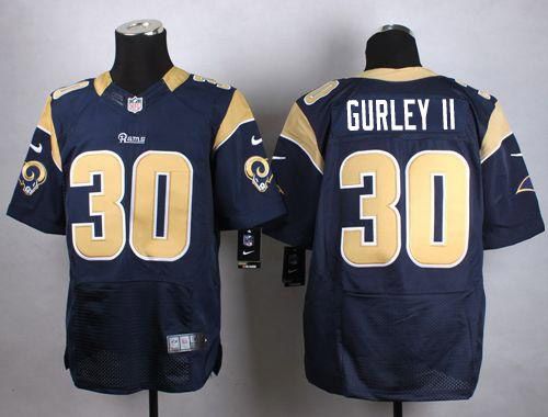  Rams #30 Todd Gurley II Navy Blue Team Color Men's Stitched NFL Elite Jersey