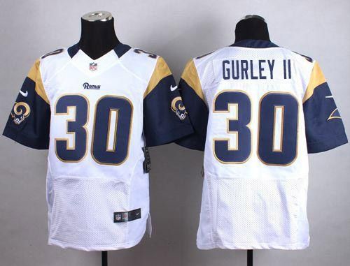  Rams #30 Todd Gurley II White Men's Stitched NFL Elite Jersey