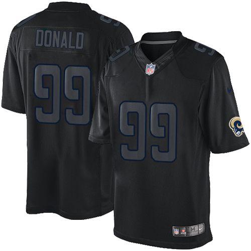  Rams #99 Aaron Donald Black Men's Stitched NFL Impact Limited Jersey