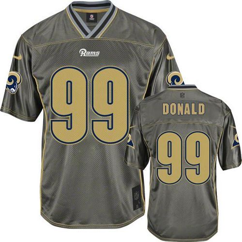  Rams #99 Aaron Donald Grey Men's Stitched NFL Elite Vapor Jersey