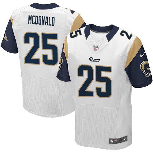  Rams #25 T.J. McDonald White Men's Stitched NFL Elite Jersey