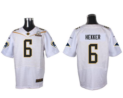  Rams #6 Johnny Hekker White 2016 Pro Bowl Men's Stitched NFL Elite Jersey