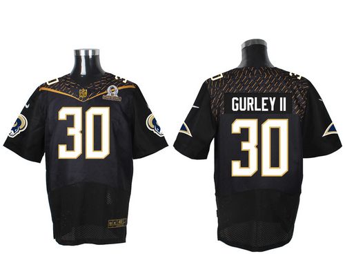  Rams #30 Todd Gurley II Black 2016 Pro Bowl Men's Stitched NFL Elite Jersey