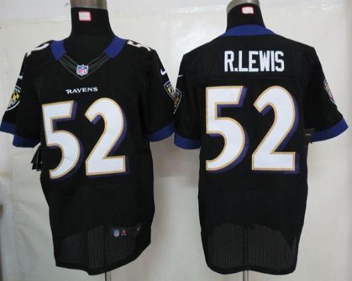  Ravens #52 Ray Lewis Black Alternate Men's Stitched NFL Elite Jersey