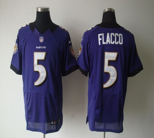  Ravens #5 Joe Flacco Purple Team Color Men's Stitched NFL Elite Jersey