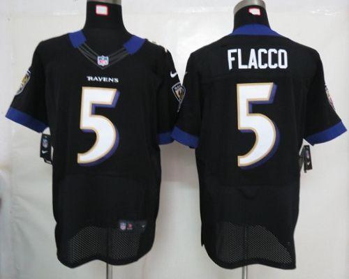  Ravens #5 Joe Flacco Black Alternate Men's Stitched NFL Elite Jersey