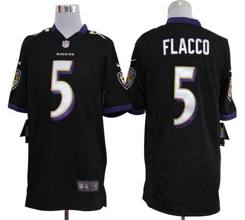  Ravens #5 Joe Flacco Black Alternate Men's Stitched NFL Game Jersey