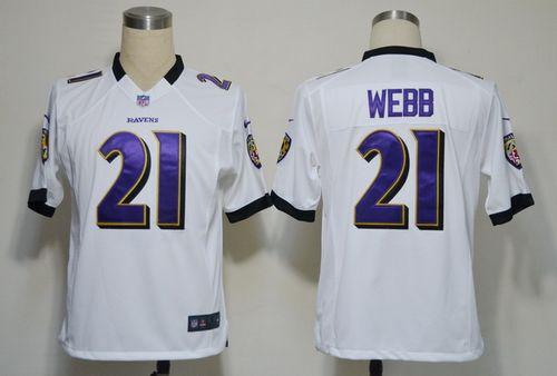  Ravens #21 Lardarius Webb White Men's Stitched NFL Game Jersey