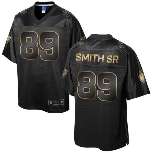  Ravens #89 Steve Smith Sr Pro Line Black Gold Collection Men's Stitched NFL Game Jersey