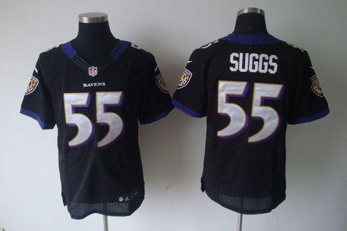 Ravens #55 Terrell Suggs Black Alternate Men's Stitched NFL Elite Jersey