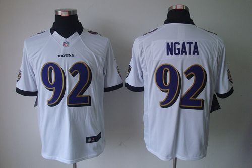  Ravens #92 Haloti Ngata White Men's Stitched NFL Limited Jersey