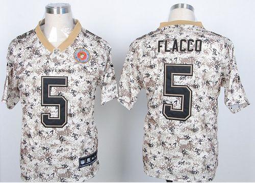  Ravens #5 Joe Flacco Camo USMC Men's Stitched NFL Elite Jersey