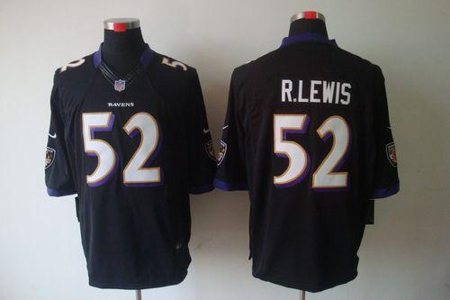  Ravens #52 Ray Lewis Black Alternate Men's Stitched NFL Limited Jersey