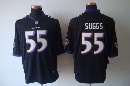  Ravens #55 Terrell Suggs Black Alternate Men's Stitched NFL Limited Jersey