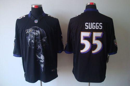  Ravens #55 Terrell Suggs Black Alternate Men's Stitched NFL Helmet Tri Blend Limited Jersey