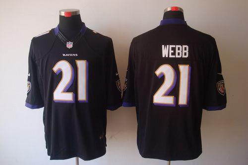  Ravens #21 Lardarius Webb Black Alternate Men's Stitched NFL Limited Jersey