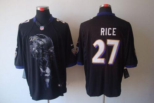 Ravens #27 Ray Rice Black Alternate Men's Stitched NFL Helmet Tri Blend Limited Jersey