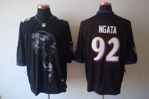  Ravens #92 Haloti Ngata Black Alternate Men's Stitched NFL Helmet Tri Blend Limited Jersey
