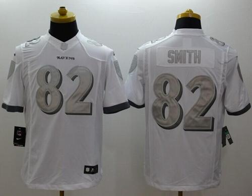  Ravens #82 Torrey Smith White Men's Stitched NFL Limited Platinum Jersey