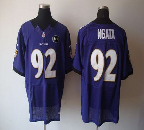 Ravens #92 Haloti Ngata Purple Team Color With Art Patch Men's Stitched NFL Elite Jersey