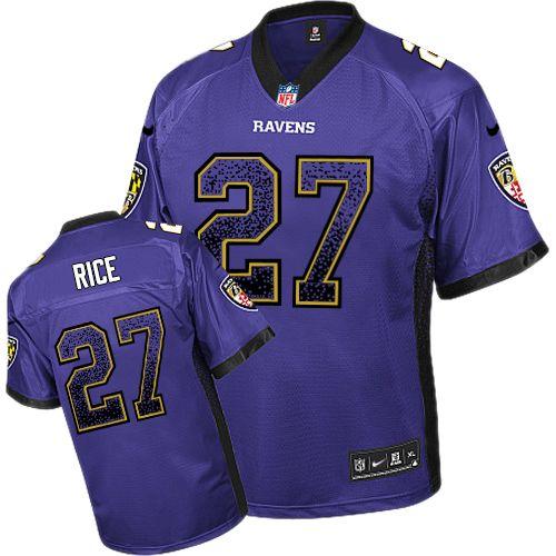  Ravens #27 Ray Rice Purple Team Color Men's Stitched NFL Elite Drift Fashion Jersey