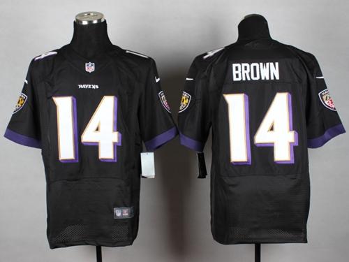  Ravens #14 Marlon Brown Black Alternate Men's Stitched NFL New Elite Jersey