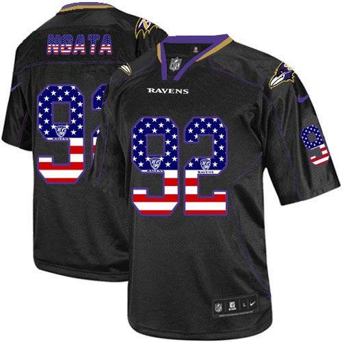  Ravens #92 Haloti Ngata Black Men's Stitched NFL Elite USA Flag Fashion Jersey