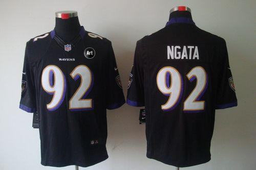  Ravens #92 Haloti Ngata Black Alternate With Art Patch Men's Stitched NFL Limited Jersey