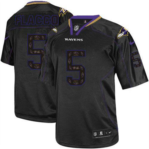  Ravens #5 Joe Flacco New Lights Out Black Men's Stitched NFL Elite Jersey