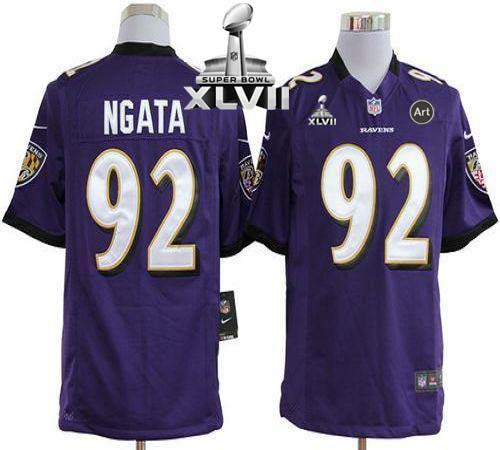  Ravens #92 Haloti Ngata Purple Team Color Super Bowl XLVII Men's Stitched NFL Game Jersey