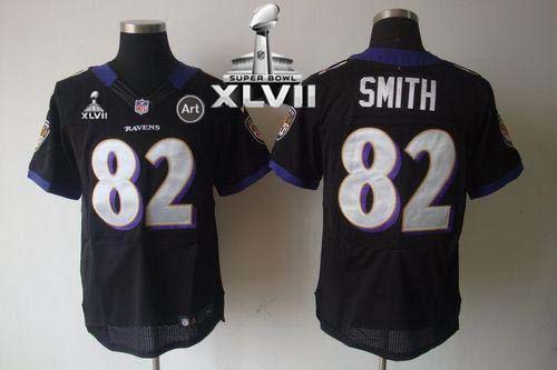  Ravens #82 Torrey Smith Black Alternate Super Bowl XLVII Men's Stitched NFL Elite Jersey
