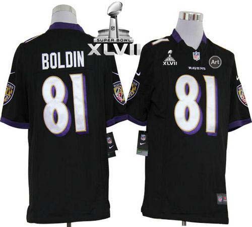  Ravens #81 Anquan Boldin Black Alternate Super Bowl XLVII Men's Stitched NFL Game Jersey
