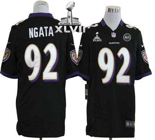  Ravens #92 Haloti Ngata Black Alternate Super Bowl XLVII Men's Stitched NFL Game Jersey