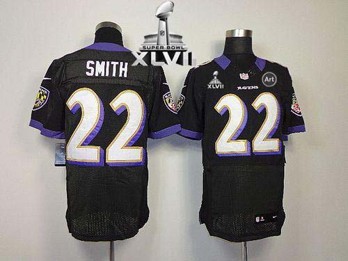  Ravens #22 Jimmy Smith Black Alternate Super Bowl XLVII Men's Stitched NFL Elite Jersey