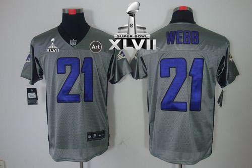  Ravens #21 Lardarius Webb Grey Shadow Super Bowl XLVII Men's Stitched NFL Elite Jersey