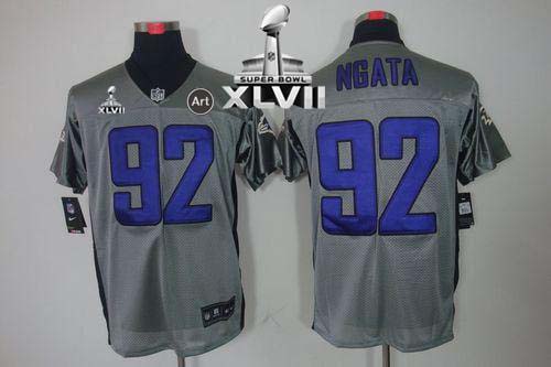  Ravens #92 Haloti Ngata Grey Shadow Super Bowl XLVII Men's Stitched NFL Elite Jersey