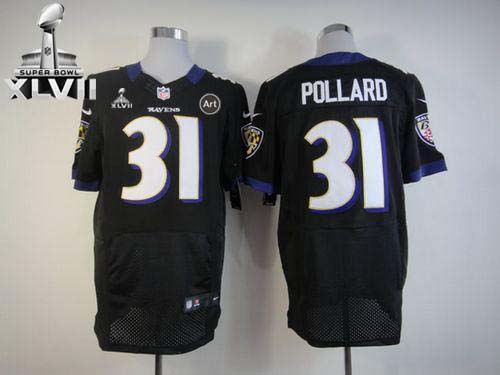  Ravens #31 Bernard Pollard Black Alternate Super Bowl XLVII Men's Stitched NFL Elite Jersey
