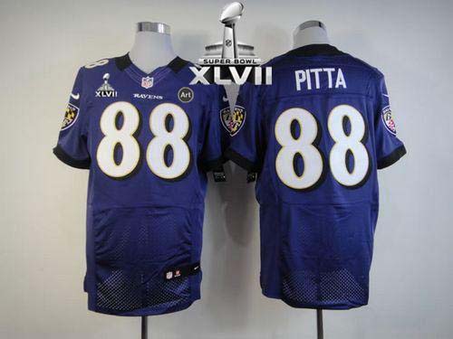  Ravens #88 Dennis Pitta Purple Team Color Super Bowl XLVII Men's Stitched NFL Elite Jersey