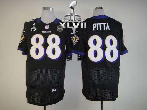  Ravens #88 Dennis Pitta Black Alternate Super Bowl XLVII Men's Stitched NFL Elite Jersey