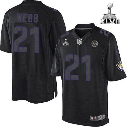  Ravens #21 Lardarius Webb Black Super Bowl XLVII Men's Stitched NFL Impact Limited Jersey
