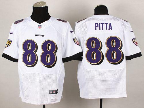  Ravens #88 Dennis Pitta White Men's Stitched NFL New Elite Jersey