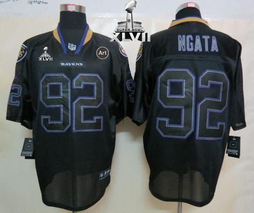  Ravens #92 Haloti Ngata Lights Out Black Super Bowl XLVII Men's Stitched NFL Elite Jersey